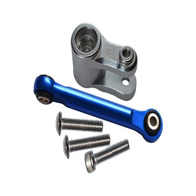 5Pc Set Upgrades Aluminum Servo Horn 25T with Tie Rod 1/10 Maxx Monster Truck 89076-4 RC Cars by GPM (Silver)
