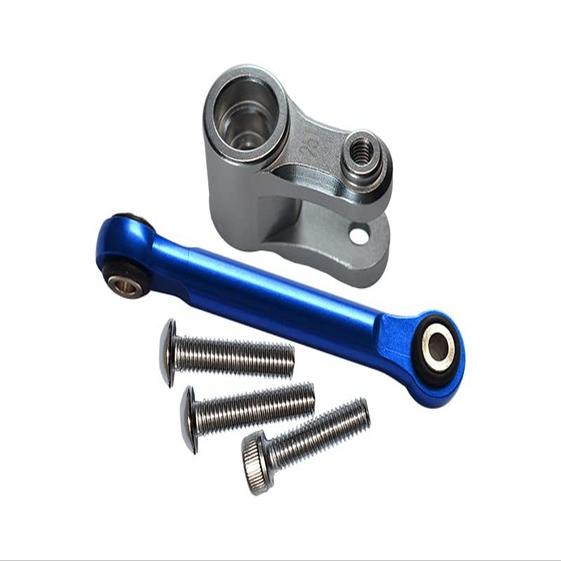 5Pc Set Upgrades Aluminum Servo Horn 25T with Tie Rod 1/10 Maxx Monster Truck 89076-4 RC Cars by GPM (Silver)