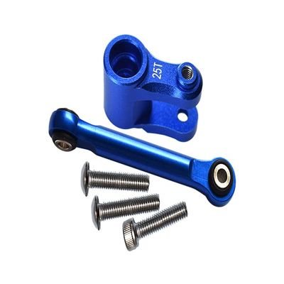 5Pc Set Upgrades Aluminum Servo Horn 25T with Tie Rod 1/10 Maxx Monster Truck 89076-4 RC Cars by GPM (Blue)