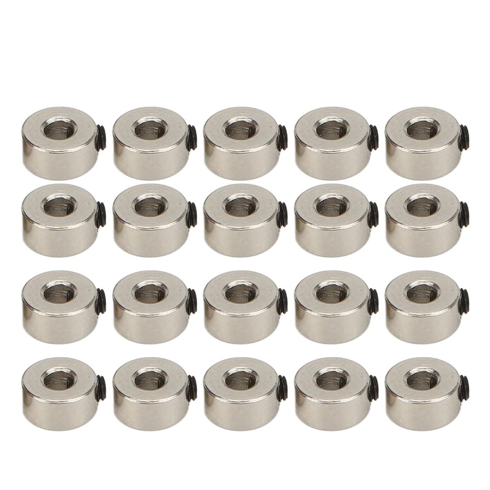 20Pcs Plated Landing Gear Stopper Set Wheel Collar, 8x3.1mm / 0.31"x 0.12" RC Airplane Replacement Landing Gear Stopper Set Wheel Collar, Stainless Steel Model Aircraft Parts