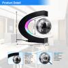 Flagest Magnetic Levitation Floating Globe, Levitating C Shape Silver Black Globe with LED Lights for Education Home Office Desk Decor, Holiday Anniversary Creative Gift(3.3 Inches Sphere) view 2