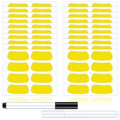 160 Pieces Sports Eye Stickers for Kids Football Softball Baseball Face Stickers Lacrosse Fans Eye Strips with 2 Pencils for Party Game Sport Supplies(Yellow)