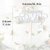 AHAORAY Silver Glitter Birthday Cake Topper - Eco-Friendly Cardboard Cake Bunting Decor, 1 Piece, for Birthday Party Decoration Supplies view 3