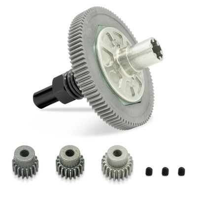 OGUNKE 91T Spur Gear Slipper Clutch 48dp Spur Gear Differential Gear with 21T 19T 17T Pinions Gear Set for 1/10 Arrma Senton 4X4 550 / Granite 4X4 550 / Typhon 4X4 550 Replace Part# ARA311030 (Black)