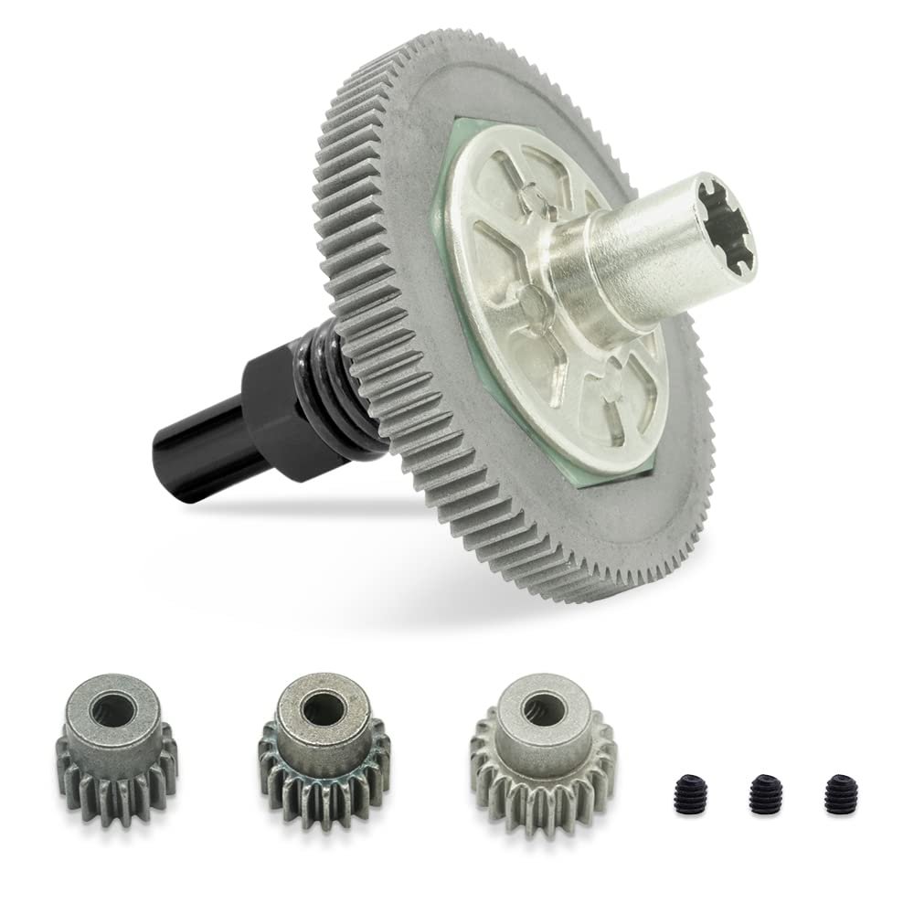 OGUNKE 91T Spur Gear Slipper Clutch 48dp Spur Gear Differential Gear with 21T 19T 17T Pinions Gear Set for 1/10 Arrma Senton 4X4 550 / Granite 4X4 550 / Typhon 4X4 550 Replace Part# ARA311030 (Black)