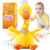 Marsjoy 13" Talking Dancing Duck, Repeating What You Say Mimicking Recording Plush Baby Toy Musical English Song Singing Talking Glowing Animated Twisting Gift of Lighting Up Toy for Boy Kid view 1