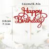 AHAORAY Happy Birthday Cake Topper - Red Glitter Happy Birthday Cake Bunting Decor - Anniversary Party Cake Decoration Supplies, for Photo Booth Props view 3