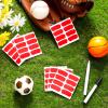 160 Pieces Sports Eye Stickers for Kids Football Softball Baseball Face Stickers Lacrosse Fans Eye Strips with 2 Pencils for Party Game Sport Supplies(Red) view 2