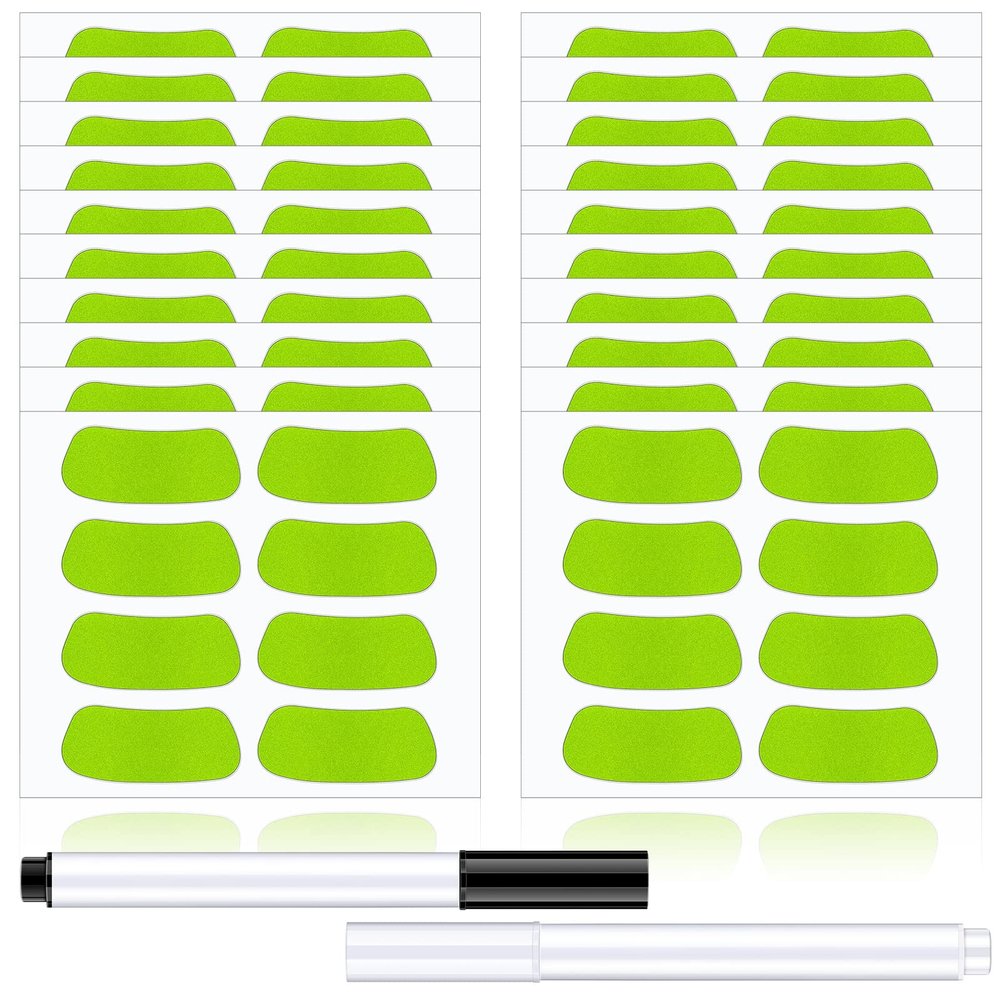 160 Pieces Sports Eye Stickers for Kids Football Softball Baseball Face Stickers Lacrosse Fans Eye Strips with 2 Pencils for Party Game Sport Supplies(Green)