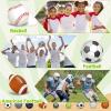 160 Pieces Sports Eye Stickers for Kids Football Softball Baseball Face Stickers Lacrosse Fans Eye Strips with 2 Pencils for Party Game Sport Supplies(Green) view 4