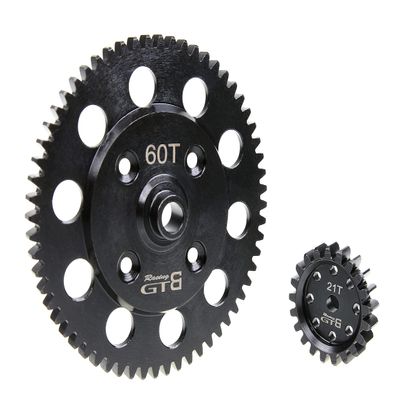 GTBRacing 1/5 RC Car LOSI Desert Buggy DBXL 57T/24T 58T/23T 59T/22T 60T/21T 61T/20T Harden Steel Pinion Spur Gears Set (60T+21T)