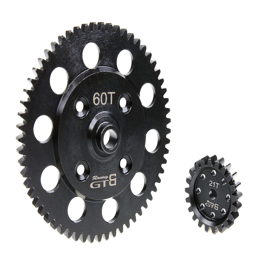GTBRacing 1/5 RC Car LOSI Desert Buggy DBXL 57T/24T 58T/23T 59T/22T 60T/21T 61T/20T Harden Steel Pinion Spur Gears Set (60T+21T)