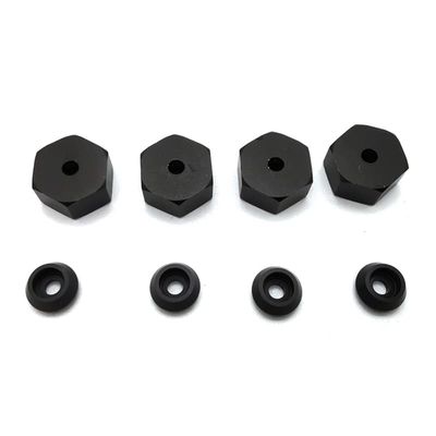Alin-Z 4PCS 5mm to 12mm Metal Combiner Wheel Hub Hex Adapter for WPL D12 C24 C34 B24 B36 MN D90 D99 RC Car Upgrade Parts ( Color : Black )