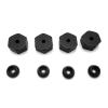 Alin-Z 4PCS 5mm to 12mm Metal Combiner Wheel Hub Hex Adapter for WPL D12 C24 C34 B24 B36 MN D90 D99 RC Car Upgrade Parts ( Color : Black ) view 1