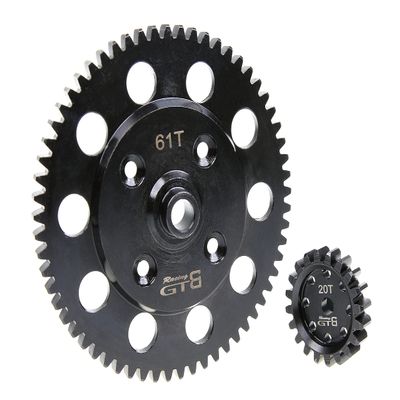 GTBRacing 1/5 RC Car LOSI Desert Buggy DBXL 57T/24T 58T/23T 59T/22T 60T/21T 61T/20T Harden Steel Pinion Spur Gears Set (61T+20T)