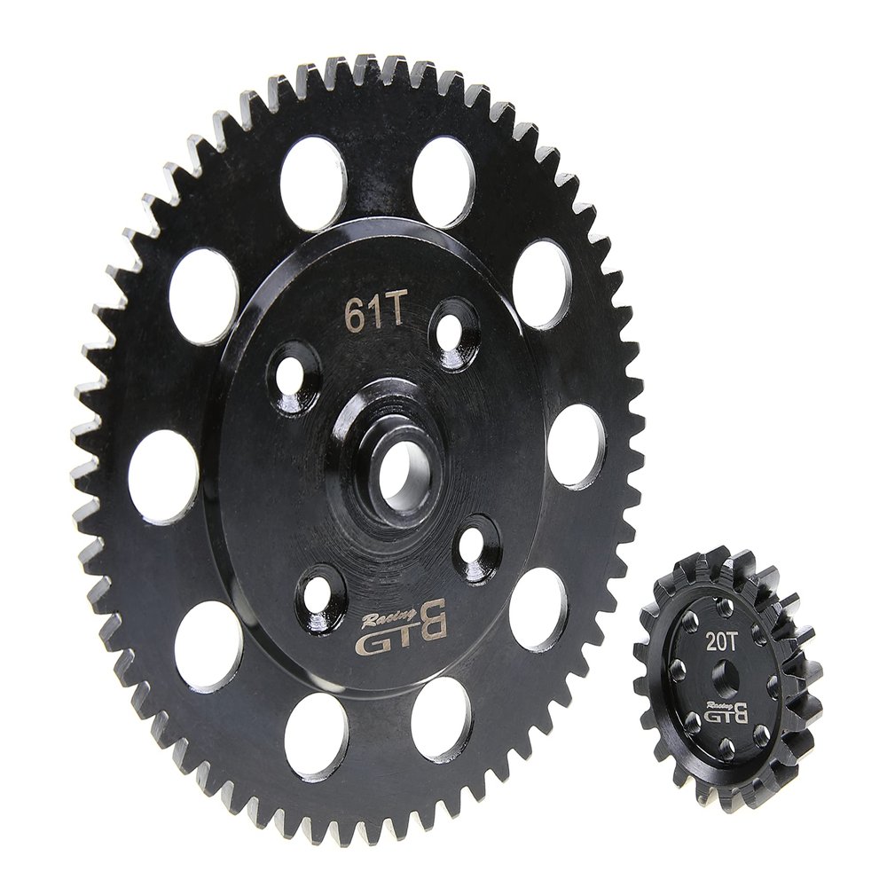 GTBRacing 1/5 RC Car LOSI Desert Buggy DBXL 57T/24T 58T/23T 59T/22T 60T/21T 61T/20T Harden Steel Pinion Spur Gears Set (61T+20T)
