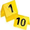 10 Pcs Evidence Markers Detective Scene Markers Decorations Number ID Tents for Clue Game Murder Theme Halloween Party Supplies, Yellow view 1