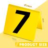 10 Pcs Evidence Markers Detective Scene Markers Decorations Number ID Tents for Clue Game Murder Theme Halloween Party Supplies, Yellow view 2