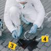 10 Pcs Evidence Markers Detective Scene Markers Decorations Number ID Tents for Clue Game Murder Theme Halloween Party Supplies, Yellow view 3