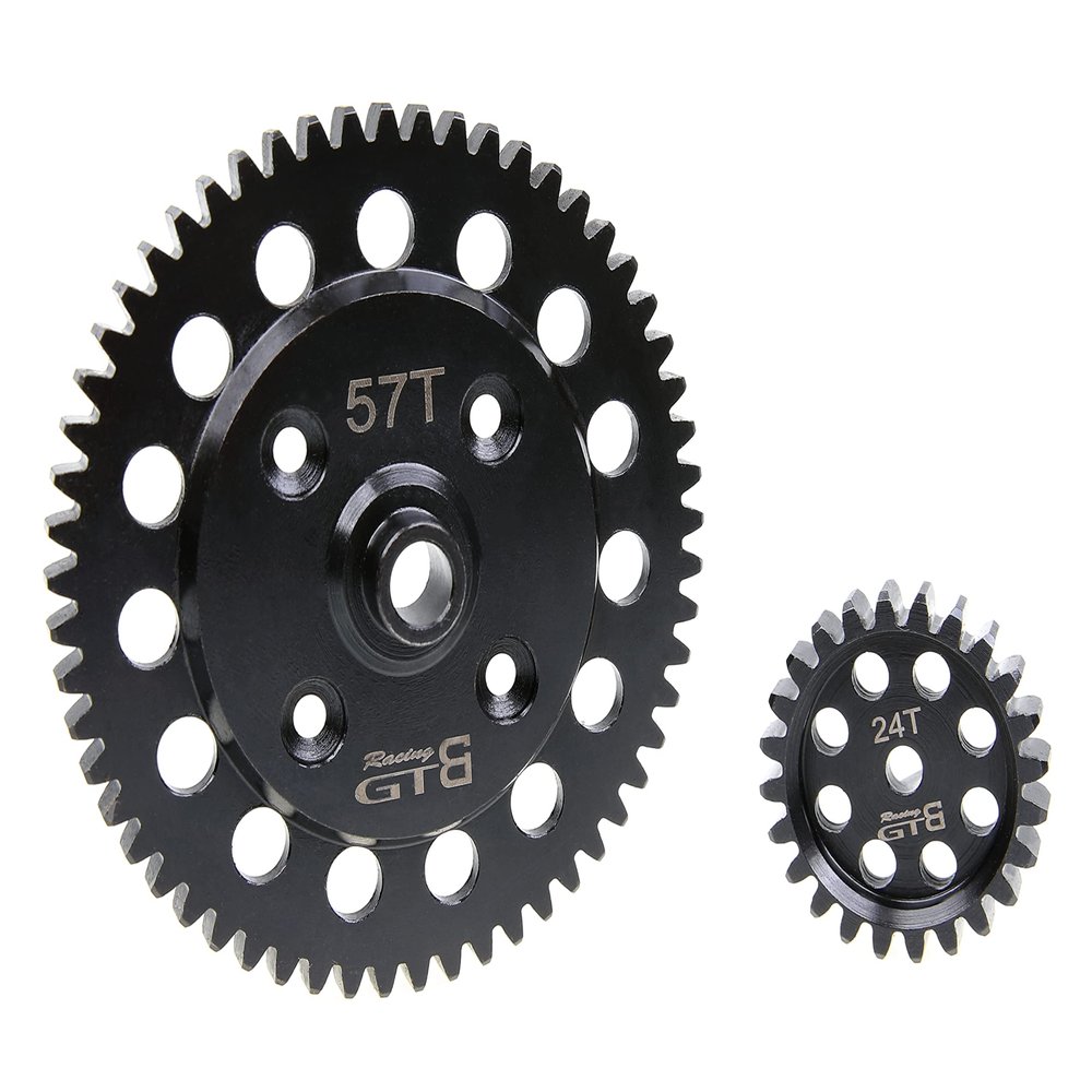 GTBRacing 1/5 RC Car LOSI Desert Buggy DBXL 57T/24T 58T/23T 59T/22T 60T/21T 61T/20T Harden Steel Pinion Spur Gears Set (57T+24T)