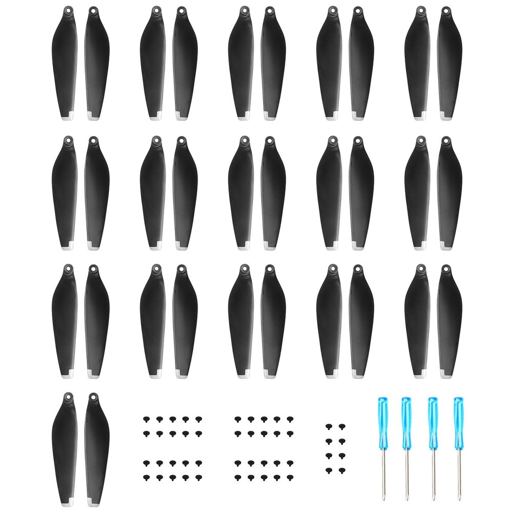 32Pcs Propellers for DJI Mini 3 Pro/Mini 4 Pro Drone Accessories Replacement Prop Blades Low Noise Exclusive Screws & Screwdrivers Silver Tips