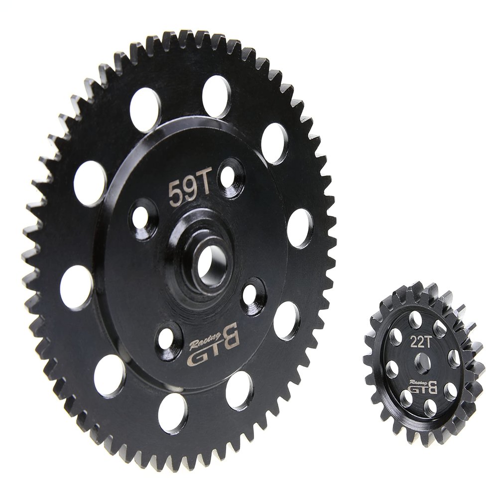 GTBRacing 1/5 RC Car LOSI Desert Buggy DBXL 57T/24T 58T/23T 59T/22T 60T/21T 61T/20T Harden Steel Pinion Spur Gears Set (59T+22T)