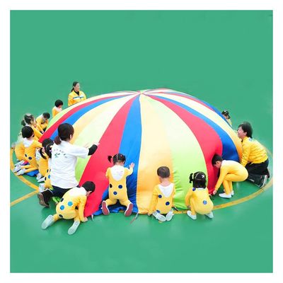 Adult Kids Play Rainbow Parachute, Outdoor Activities Backyard Lawn Games Parachute Tent, 2-100 People Group Activity Teamwork Game (Size : 1m/3.28ft)