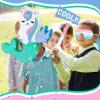 Deekin Small Unicorn Mermaid Piata Set Unicorn Mermaid Piata with Blindfold Blue Batting Stick and Confetti for Girls Mermicorn Birthday Party Decorations Candy Holder Accessories view 4