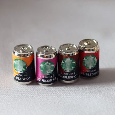 SXFSE Dollhouse Decoration Accessories, 1:12 Dollhouse Ornament 4 Pcs Miniature Imitation Mini Mocha Coffee Cans