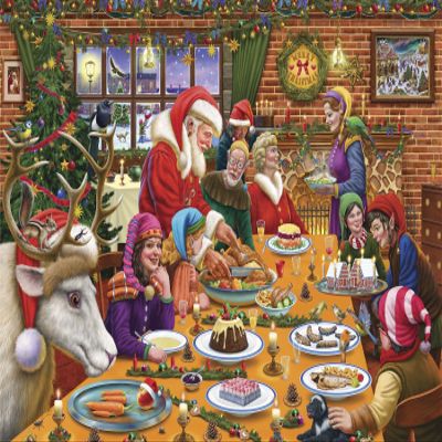 1000 Piece Jigsaw Puzzle - Christmas Dinner at Santa's Workshop -1000 Piece Jigsaw Puzzles for Adults - Hardest Jigsaw Puzzle, Festive Puzzle, Present