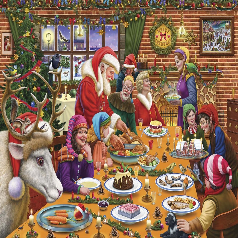 1000 Piece Jigsaw Puzzle - Christmas Dinner at Santa's Workshop -1000 Piece Jigsaw Puzzles for Adults - Hardest Jigsaw Puzzle, Festive Puzzle, Present
