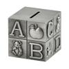 Antique Silver Square ABC Block Piggy Bank view 1