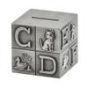 Antique Silver Square ABC Block Piggy Bank view 2