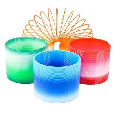 Chochkees Plastic Two-Tone Coil Spring, Goody Bag Fillers, Party Favor for Kids, 3" Inches (80mm) (4-Pack)