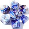 CiaraQ DND Polyhedral Dice Set with Dice Bag for Dungeons and Dragons RPG MTG Role Playing Table Games (Blue Mixed White) view 1