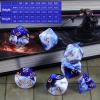 CiaraQ DND Polyhedral Dice Set with Dice Bag for Dungeons and Dragons RPG MTG Role Playing Table Games (Blue Mixed White) view 3