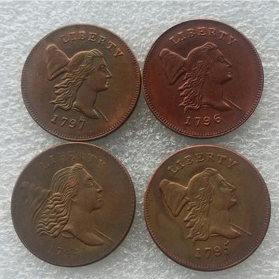 Rare Liberty Cap Half Cent 1794-1797 Full Set 4 pcs American US Restrike Coins. Discover Now!