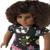 American Girl Truly Me 18-inch Doll #112 with Brown Eyes, Dark-Brown Hair, Deep Skin, Black T-shirt Dress, For Ages 6+ view 2