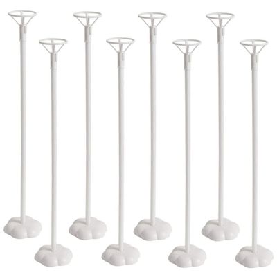 15 Set Balloon Stick Stand Kit, Balloon Cup with Balloon Pole and Table Desktop Stand Base Support Holder for Wedding Birthday Baby Shower Any Party Balloon Accessories(White)