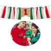 Baby Birthday Decoration 1st Birthday High Chair Banner Christmas Decorations Green&Red Burlap Banner Theme Party Supplies (Green&Red) view 4
