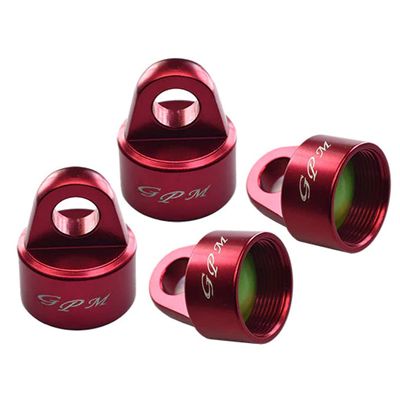 4Pc Set upgrades Aluminum 6061-T6 Damper Top Cap For Gpm And Original Shock Absorbers Traxxas 1/8 4Wd Sledge Monster Truck95076-4RC Cars by GPM (red)