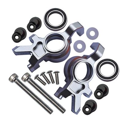 16Pc Set Upgrades Aluminum Front Oversized Knuckle Arm for 1/5 X-Maxx 6S / 8S Monster Truck RC Cars by GPM (Silver)