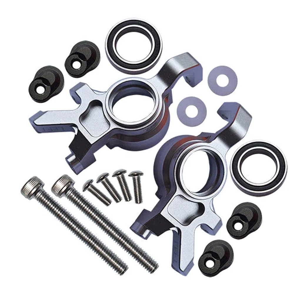 16Pc Set Upgrades Aluminum Front Oversized Knuckle Arm for 1/5 X-Maxx 6S / 8S Monster Truck RC Cars by GPM (Silver)