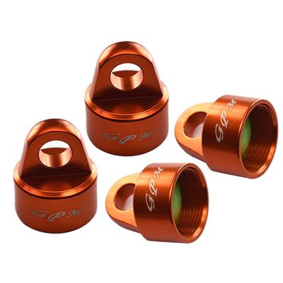 GPM RACING 4Pc Set upgrades Aluminum 6061-T6 Damper Top Cap For Gpm And Original Shock Absorbers Traxxas 1/8 4Wd Sledge Monster Truck95076-4RC Cars by GPM (orange)
