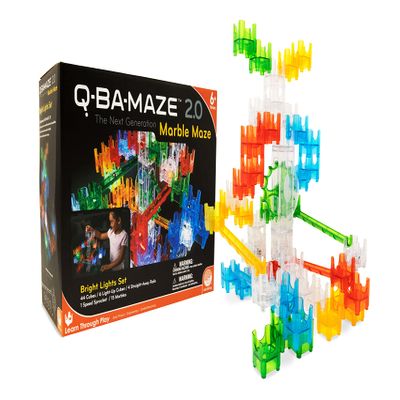 MindWare Q-BA-Maze Bright Lights The Next Generation Marble Maze Kids Toys - STEM Marble Run - Recommended for Ages 6+ - Educational Gift for Boys and Girls