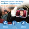 Theromirror - Baby Car Mirror with Temperature Display, Rear Facing Car Seat Mirror, Newborn Essentials, Wide Angle (Gray) view 3