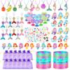 BANBALLON 90 PCS Mermaid Party Favors for Girls - Mermaid Birthday Supplies with Bracelets, Necklaces, Rings, Keychains, Tattoo Stickers, Post-it Notes & Goodie Bags view 1