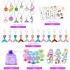 BANBALLON 90 PCS Mermaid Party Favors for Girls - Mermaid Birthday Supplies with Bracelets, Necklaces, Rings, Keychains, Tattoo Stickers, Post-it Notes & Goodie Bags view 3