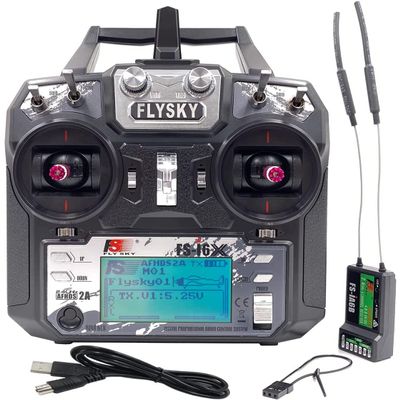 DTXMX FS-i6X 6CH RC Transmitter and Receiver FS-iA6B 2.4GHz Radio Controller for RC Quadcopter FPV Racing Drone, Compatible Flysky AFHDS2A RX