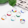 Rofusn 7PCS Adjustable Spinner Ring Fidget Ring, Stainless Steel Finger Ring with Beads Stress Relief Ring for Women view 2